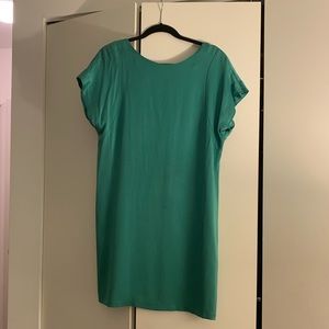 Vintage Theory shimmery green short sleeve dress
